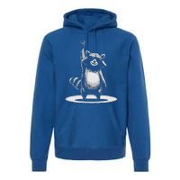 Retro Raccoon Rock Music Premium Hoodie