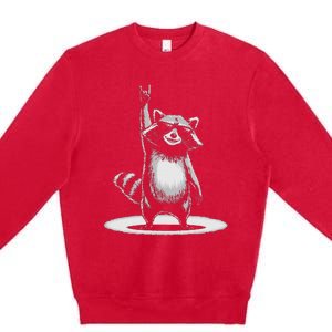 Retro Raccoon Rock Music Premium Crewneck Sweatshirt