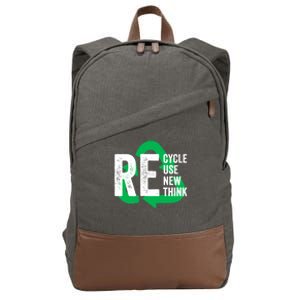 Recycle Reuse Renew Rethink Earth Day Environmental Activism Cotton Canvas Backpack