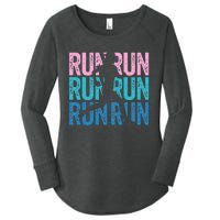 Retro RUN Runner Jogger Marathon Vintage For Women Women's Perfect Tri Tunic Long Sleeve Shirt