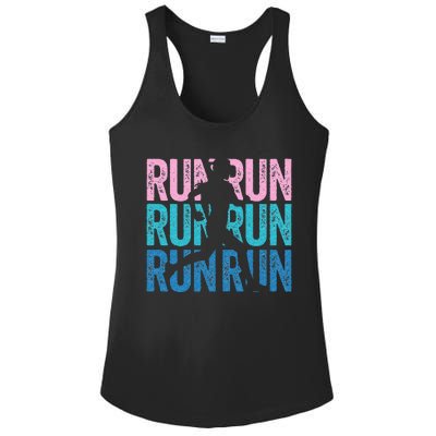 Retro RUN Runner Jogger Marathon Vintage For Women Ladies PosiCharge Competitor Racerback Tank