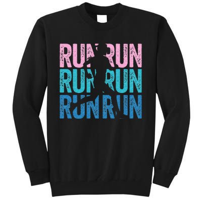 Retro RUN Runner Jogger Marathon Vintage For Women Tall Sweatshirt