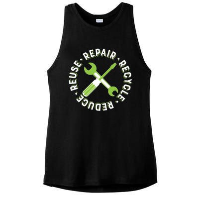 Repair Recycle Reduce Reuse Tinkers And Makers Design Gift Ladies PosiCharge Tri-Blend Wicking Tank