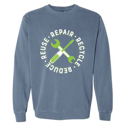 Repair Recycle Reduce Reuse Tinkers And Makers Design Gift Garment-Dyed Sweatshirt