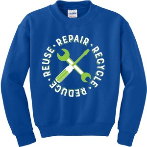 Repair Recycle Reduce Reuse Tinkers And Makers Design Gift Kids Sweatshirt