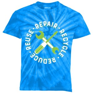 Repair Recycle Reduce Reuse Tinkers And Makers Design Gift Kids Tie-Dye T-Shirt