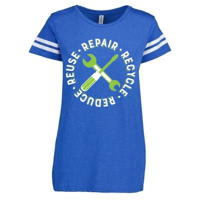 Repair Recycle Reduce Reuse Tinkers And Makers Design Gift Enza Ladies Jersey Football T-Shirt