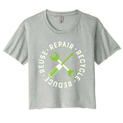 Repair Recycle Reduce Reuse Tinkers And Makers Design Gift Women's Crop Top Tee