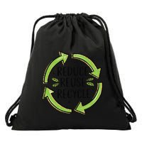 Reduce Reuse Recycle Earth Day Save The Earth Drawstring Bag