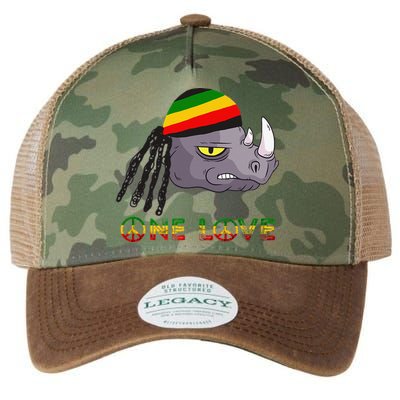 Rasta Rhino Reggae One Love Rastafarian Roots Jamaican Pride Legacy Tie Dye Trucker Hat