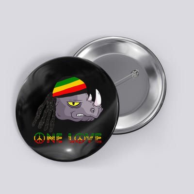 Rasta Rhino Reggae One Love Rastafarian Roots Jamaican Pride Button