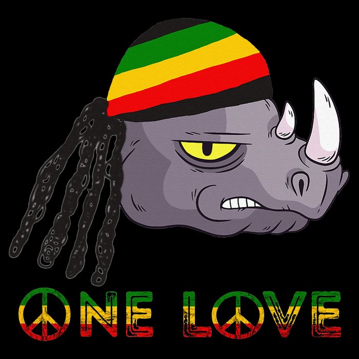 Rasta Rhino Reggae One Love Rastafarian Roots Jamaican Pride 16 in Basic Backpack