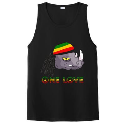 Rasta Rhino Reggae One Love Rastafarian Roots Jamaican Pride PosiCharge Competitor Tank