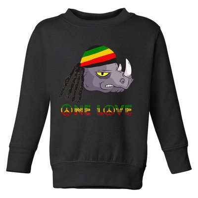 Rasta Rhino Reggae One Love Rastafarian Roots Jamaican Pride Toddler Sweatshirt