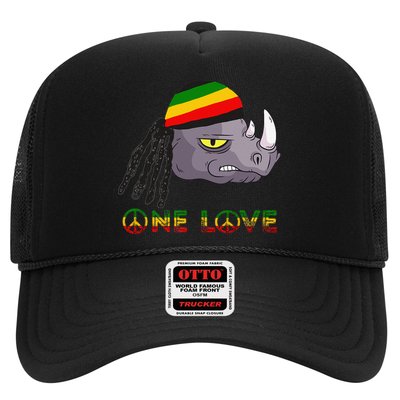 Rasta Rhino Reggae One Love Rastafarian Roots Jamaican Pride Trucker Hat