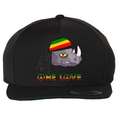 Rasta Rhino Reggae One Love Rastafarian Roots Jamaican Pride Wool Snapback Cap