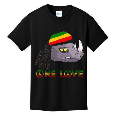 Rasta Rhino Reggae One Love Rastafarian Roots Jamaican Pride Kids T-Shirt