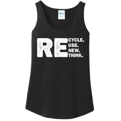 Recycle Reuse Renew Rethink Earth Day Environmental Activism Ladies Essential Tank