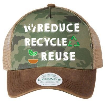 Reduce Recycle Reuse Environt Pollution Waste Awareness Gift Legacy Tie Dye Trucker Hat