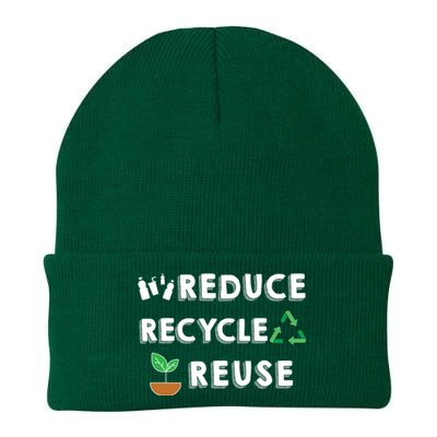 Reduce Recycle Reuse Environt Pollution Waste Awareness Gift Knit Cap Winter Beanie