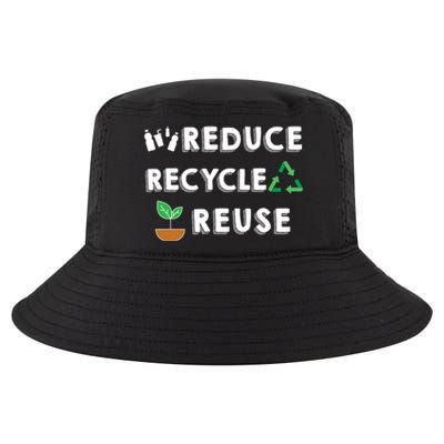 Reduce Recycle Reuse Environt Pollution Waste Awareness Gift Cool Comfort Performance Bucket Hat