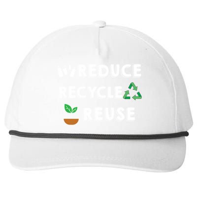 Reduce Recycle Reuse Environt Pollution Waste Awareness Gift Snapback Five-Panel Rope Hat