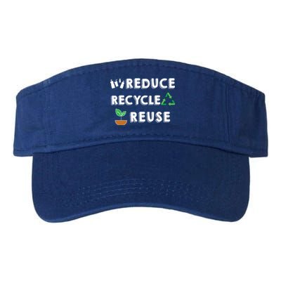 Reduce Recycle Reuse Environt Pollution Waste Awareness Gift Valucap Bio-Washed Visor