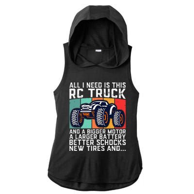 Rc Racing Rc Truck Lover Funny Radio Controlled Rc Car Joke Ladies PosiCharge Tri-Blend Wicking Draft Hoodie Tank