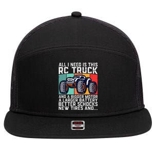 Rc Racing Rc Truck Lover Funny Radio Controlled Rc Car Joke 7 Panel Mesh Trucker Snapback Hat