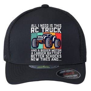 Rc Racing Rc Truck Lover Funny Radio Controlled Rc Car Joke Flexfit Unipanel Trucker Cap