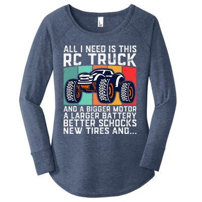 Rc Racing Rc Truck Lover Funny Radio Controlled Rc Car Joke Women's Perfect Tri Tunic Long Sleeve Shirt