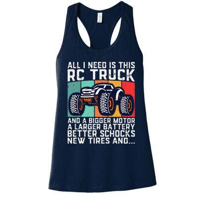 Rc Racing Rc Truck Lover Funny Radio Controlled Rc Car Joke Women's Racerback Tank