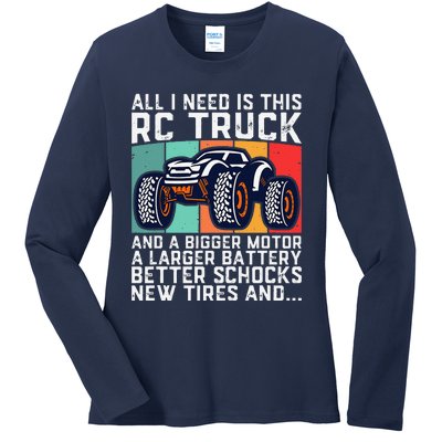 Rc Racing Rc Truck Lover Funny Radio Controlled Rc Car Joke Ladies Long Sleeve Shirt