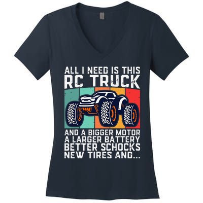 Rc Racing Rc Truck Lover Funny Radio Controlled Rc Car Joke Women's V-Neck T-Shirt