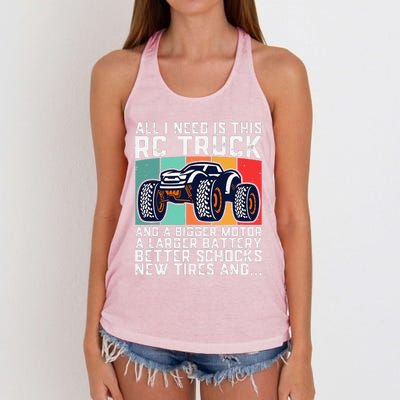 Rc Racing Rc Truck Lover Funny Radio Controlled Rc Car Joke Women's Knotted Racerback Tank