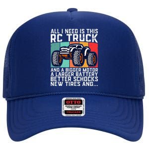 Rc Racing Rc Truck Lover Funny Radio Controlled Rc Car Joke High Crown Mesh Back Trucker Hat