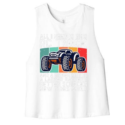 Rc Racing Rc Truck Lover Funny Radio Controlled Rc Car Joke Women's Racerback Cropped Tank