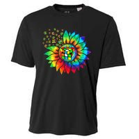 Rubik Rubix Rubics Player Cube Sunflower Color Math Lovers Cooling Performance Crew T-Shirt