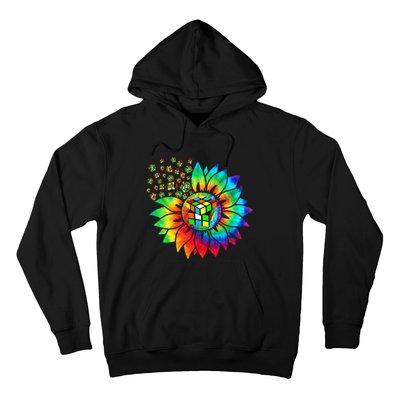 Rubik Rubix Rubics Player Cube Sunflower Color Math Lovers Hoodie