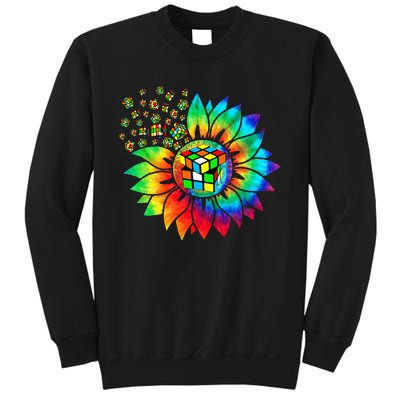 Rubik Rubix Rubics Player Cube Sunflower Color Math Lovers Sweatshirt