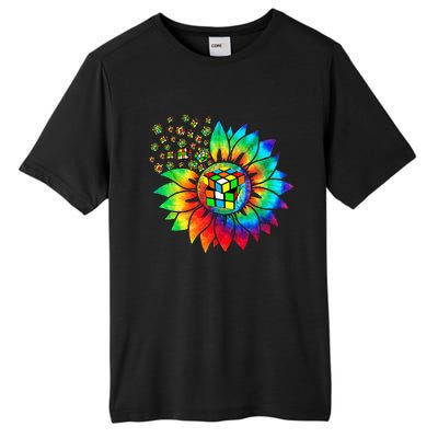 Rubik Rubix Rubics Player Cube Sunflower Color Math Lovers Tall Fusion ChromaSoft Performance T-Shirt