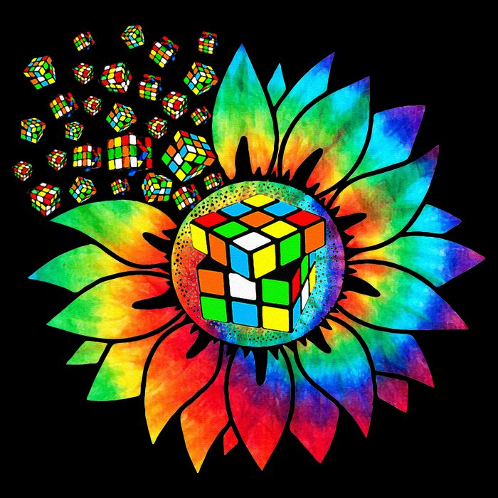 Rubik Rubix Rubics Player Cube Sunflower Color Math Lovers Mousepad