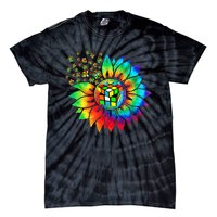 Rubik Rubix Rubics Player Cube Sunflower Color Math Lovers Tie-Dye T-Shirt