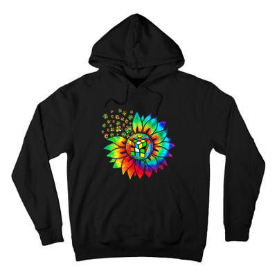 Rubik Rubix Rubics Player Cube Sunflower Color Math Lovers Tall Hoodie