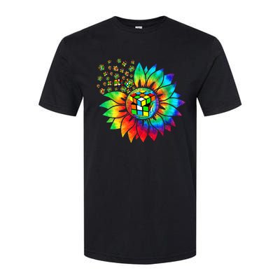 Rubik Rubix Rubics Player Cube Sunflower Color Math Lovers Softstyle CVC T-Shirt