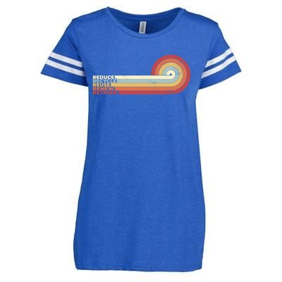 Reduce Recycle Reuse Renew Rethink Earth Day Environtal Cute Gift Enza Ladies Jersey Football T-Shirt