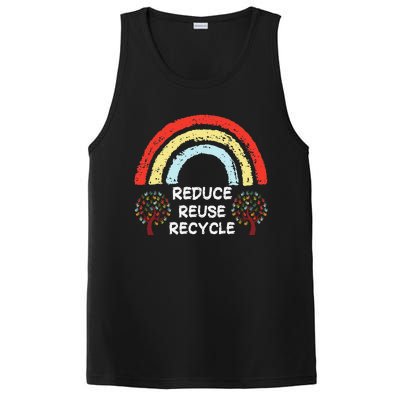 Rainbow Reduce Reuse Recycle Love The Earth Tree Environment PosiCharge Competitor Tank