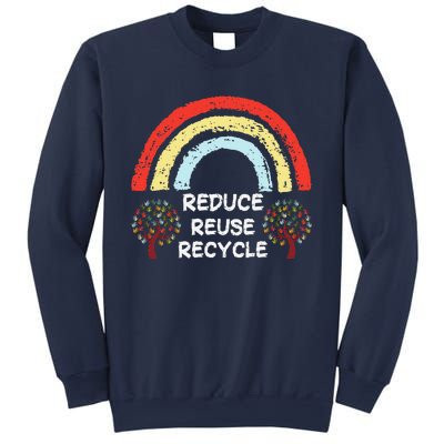 Rainbow Reduce Reuse Recycle Love The Earth Tree Environment Sweatshirt