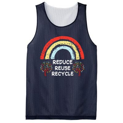 Rainbow Reduce Reuse Recycle Love The Earth Tree Environment Mesh Reversible Basketball Jersey Tank