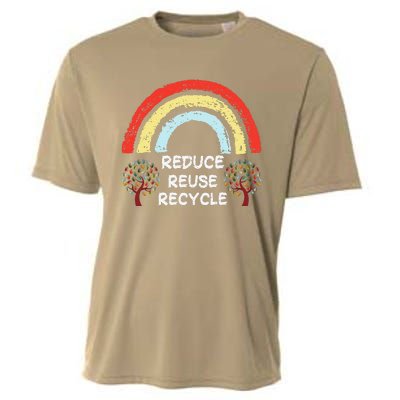 Rainbow Reduce Reuse Recycle Love The Earth Tree Environment Cooling Performance Crew T-Shirt